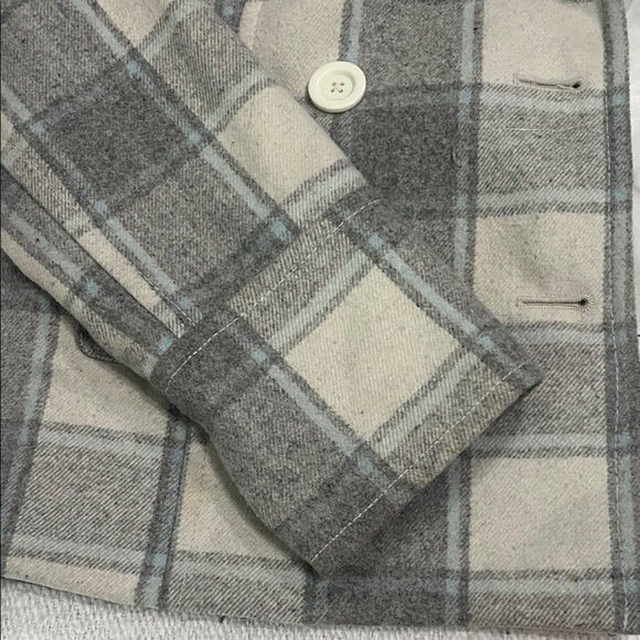 Old Navy Gray Plaid Pea Coat - Picture 4 of 5